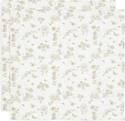 Jollein - tissu hydrophile petit 70x70cm - langes, langes, langes pour bébé - coton doux - souris de rêve - 2 pièces