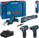Ensemble combiné de batteries professionnelles Bosch 5 pièces 12v 3x 2,0ah en xl-boxx - 0615990n1d