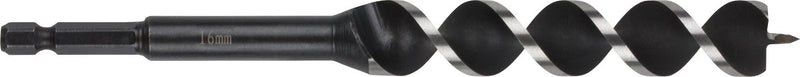 Wolfcraft - Foret serpent 16 mm pour poutres en bois - 165 mm - Foret à bois à tige hexagonale - hex - Foret pour bois - 7136000