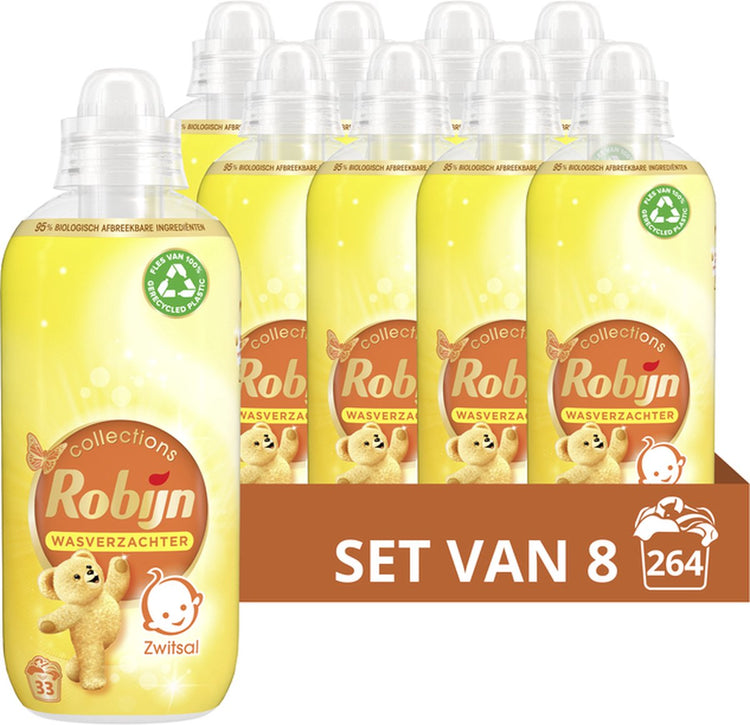 Adoucissant Robijn collections Zwitsal - 8 x 33 lavages - pack économique