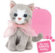 Studio pets peluche chat bella 16 cm rose avec passeport et valise.