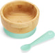 Ensemble de vaisselle Munchkin en bambou pour bébés et tout-petits - cuillère et bol en silicone avec ventouse - antidérapant - à partir de 6 mois