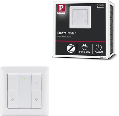 Paulmann interrupteur mural maison intelligente zigbee 3.0 on off dimm blanc