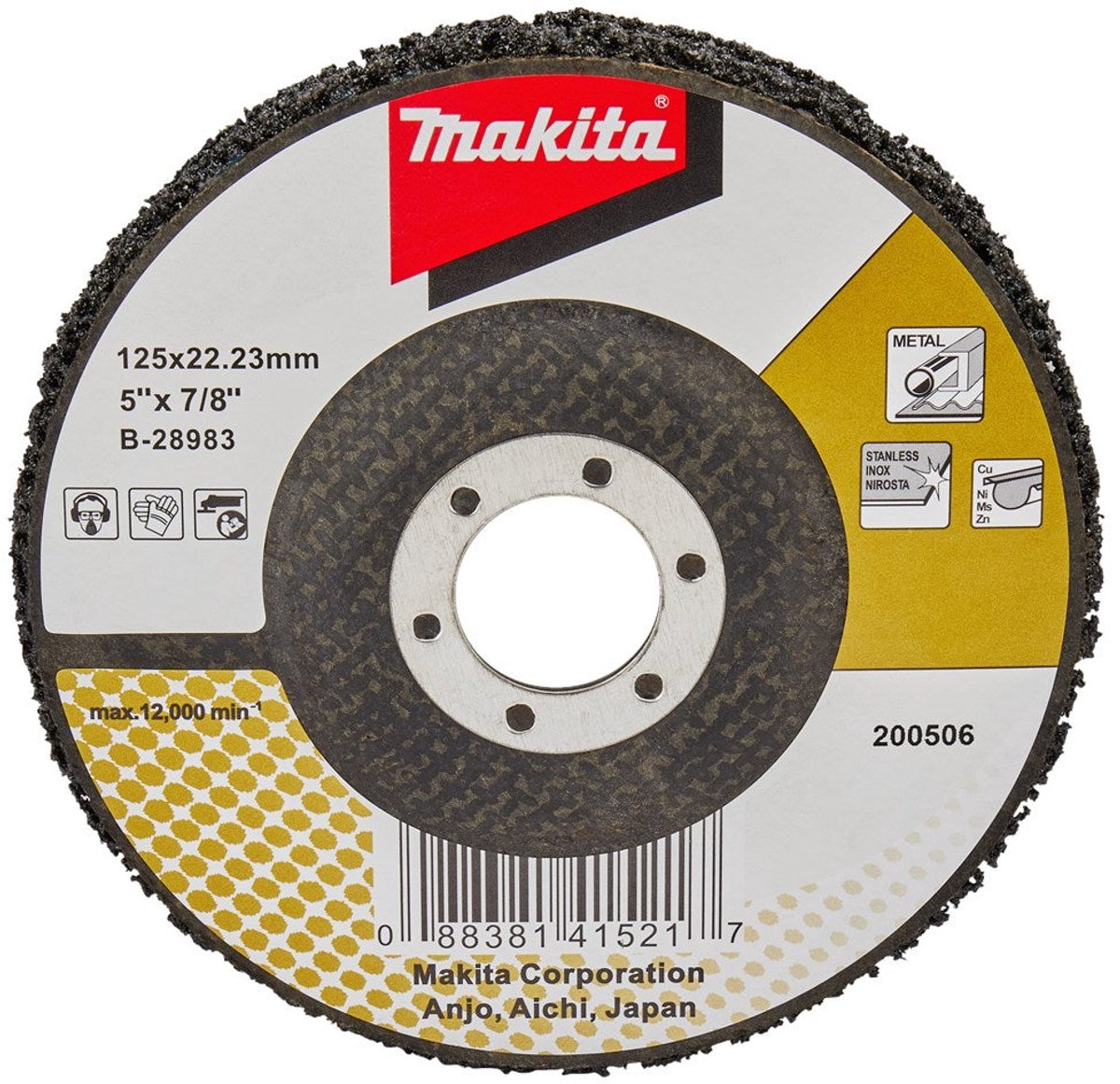 Makita accessoires disque de nettoyage 125mm noir - b-28983 b-28983
