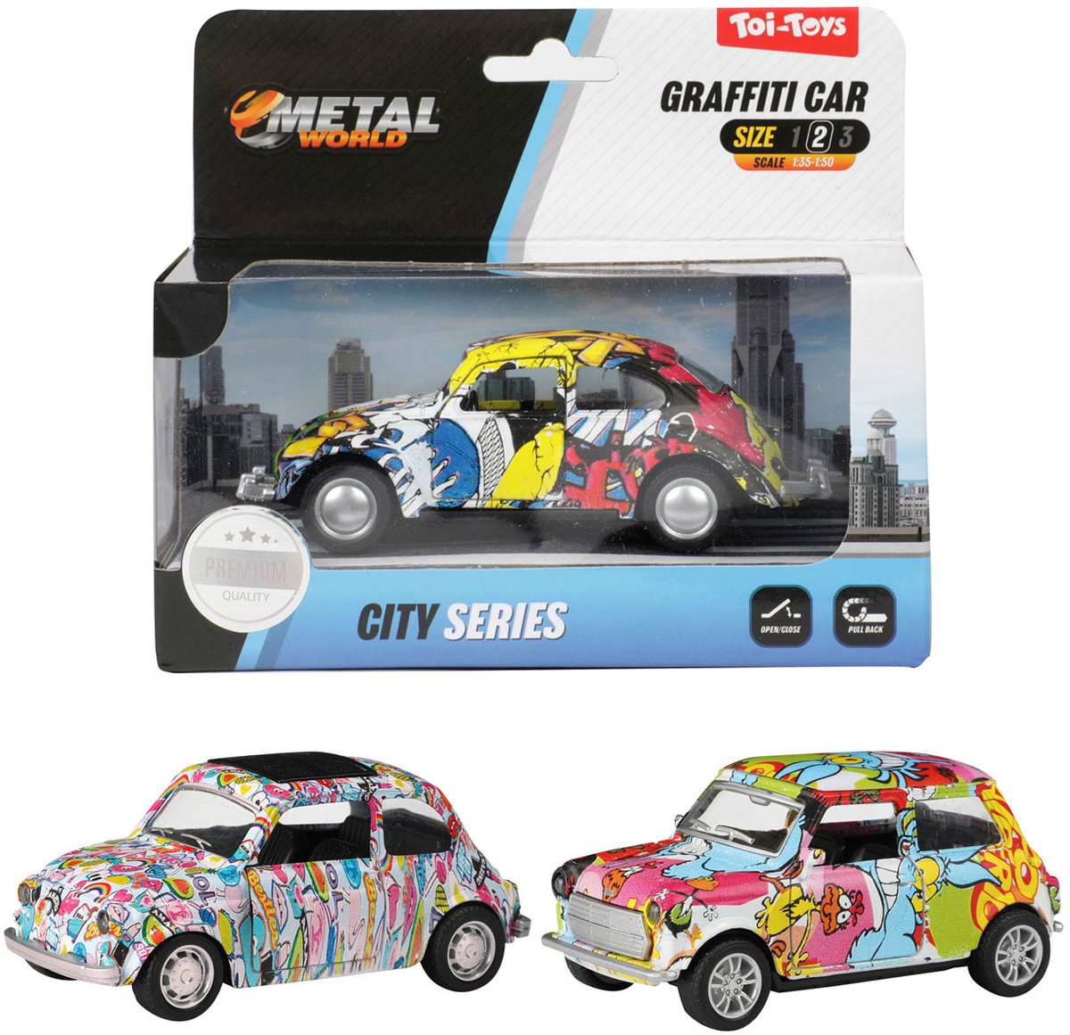 Voiture de graffitis en métal
