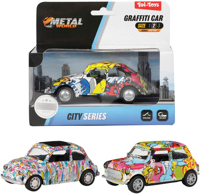 Voiture de graffitis en métal