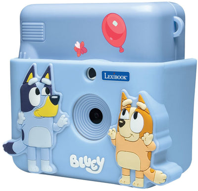 Impression Lexibook starcam®, pack appareil photo avec imprimante instantanée, 4 rouleaux de papier, tour de cou, étui en silicone bleu 3d et kit de réglage