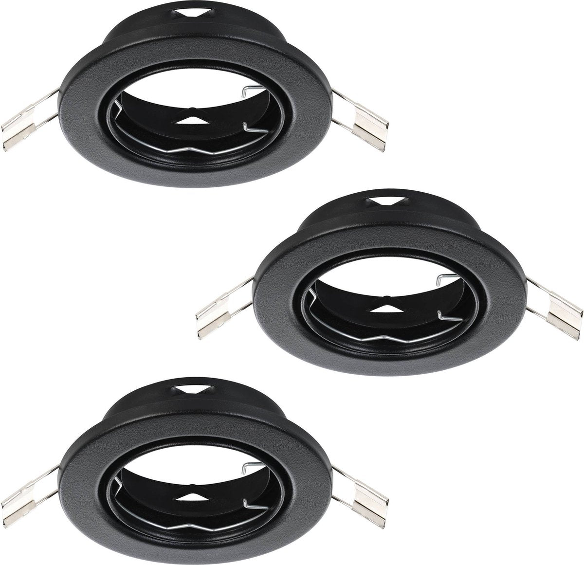Spot encastrable Eglo agulo 1 - gu10 - ø 8,5 cm - noir - lot de 3 pièces - inclinable