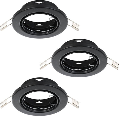 Spot encastrable Eglo agulo 1 - gu10 - ø 8,5 cm - noir - lot de 3 pièces - inclinable