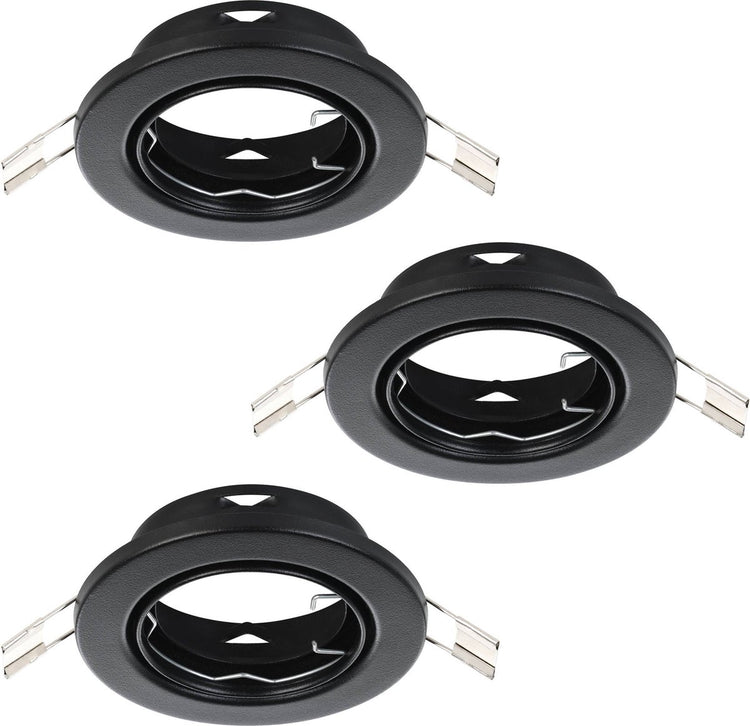 Spot encastrable Eglo agulo 1 - gu10 - ø 8,5 cm - noir - lot de 3 pièces - inclinable