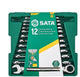 Sata ST09040-02 - Jeu de 12 clés polygonales à cliquet - 8-19 mm - garantie à vie
