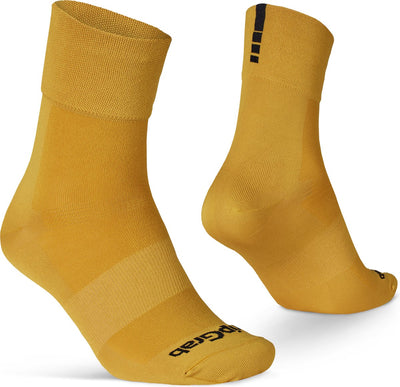 Gripgrab - chaussettes de cyclisme d'été légères SL performance 1 paire de chaussettes de cyclisme coolmax coupe régulière - jaune moutarde - unisexe - taille L (44-47)