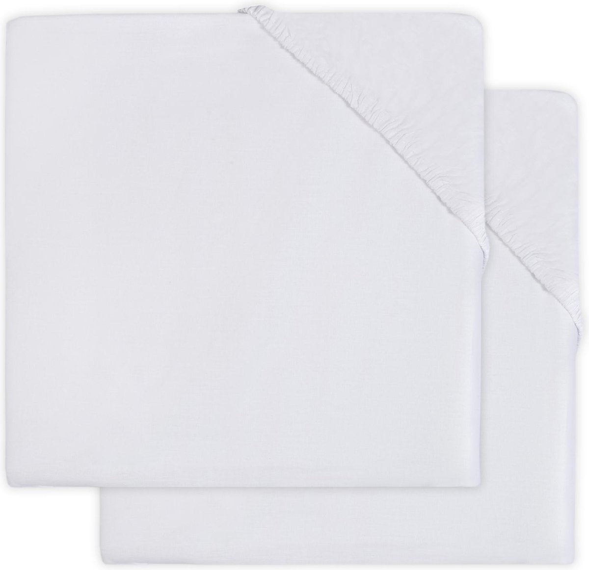 Jollein - drap-housse bébé lit enfant en coton (blanc) - coton - 2 pièces - drap-housse enfant, drap-housse lit junior - 70x140cm