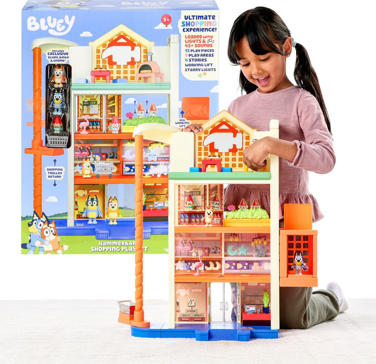 Moose Toys Bluey Hammerbarn Centre commercial Speeltet avec lumière et son