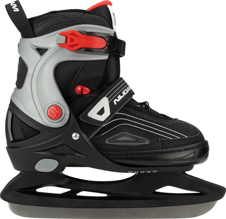 Patin de hockey sur glace Nijdam - botte semi-souple - réglable - livre pirate - taille 33-37