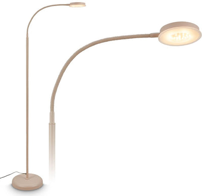 B.k.licht briloner megg - Lampadaire LED - orientable à intensité variable - 125,5 cm de haut - lumière blanc chaud - lampadaire moderne - lampe de lecture pour salon - beige