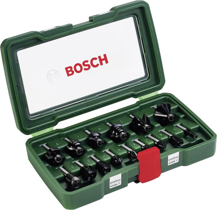 Fraises à bois Bosch - tige � 8 mm - 15 pièces - convient à toutes les marques