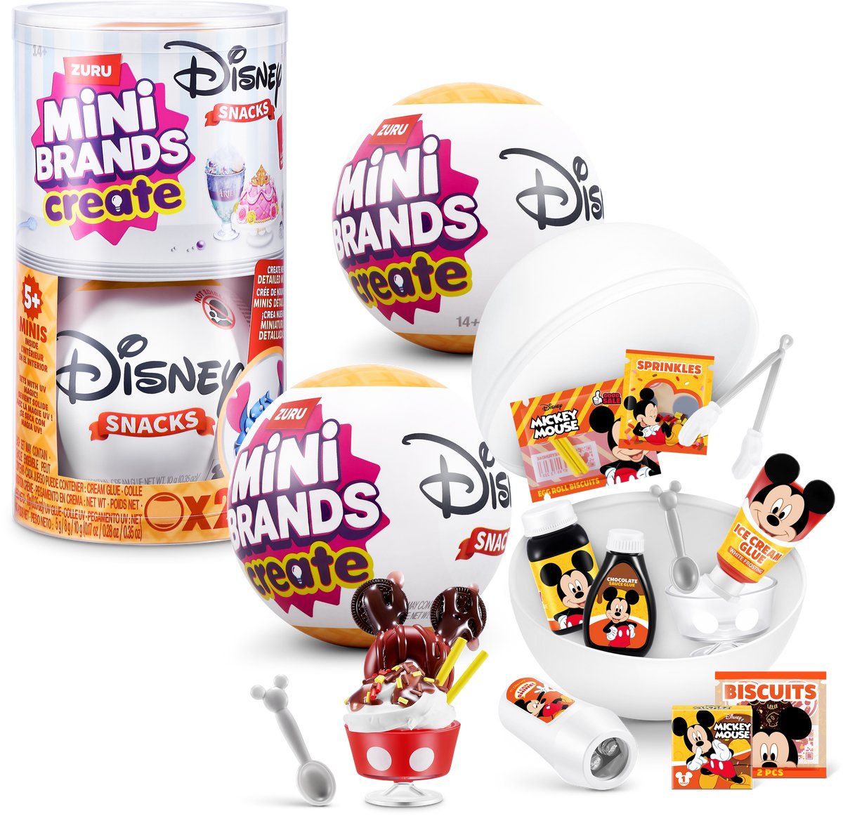 Pack mini marques de 2 capsules avec capsule create disney snacks série 1 de zuru