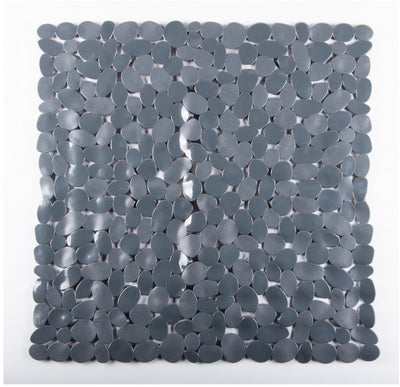 Tapis de douche Eisl - tapis antidérapant - 540 x 540 mm - motif pierre - gris anthracite