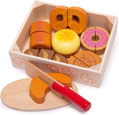Bigjigs Boîte en bois avec pain coupant, 17dlg.