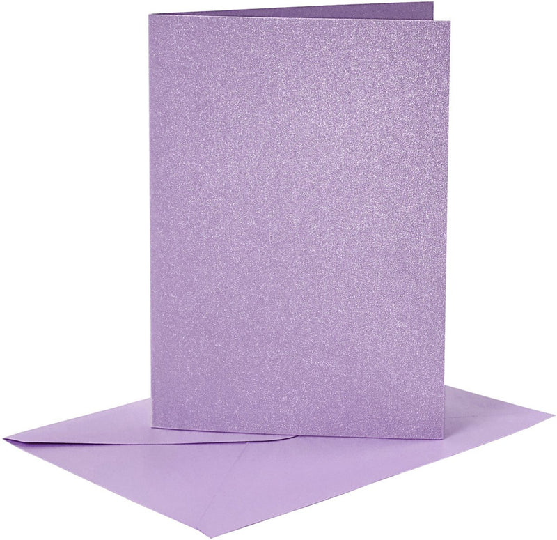 Cartes et enveloppes d'entreprise Creativ, format carte 10,5x15 cm, format enveloppe 11,5x16,5 cm, nacre, 120+210 gr, violet, 4 set 1 boîte