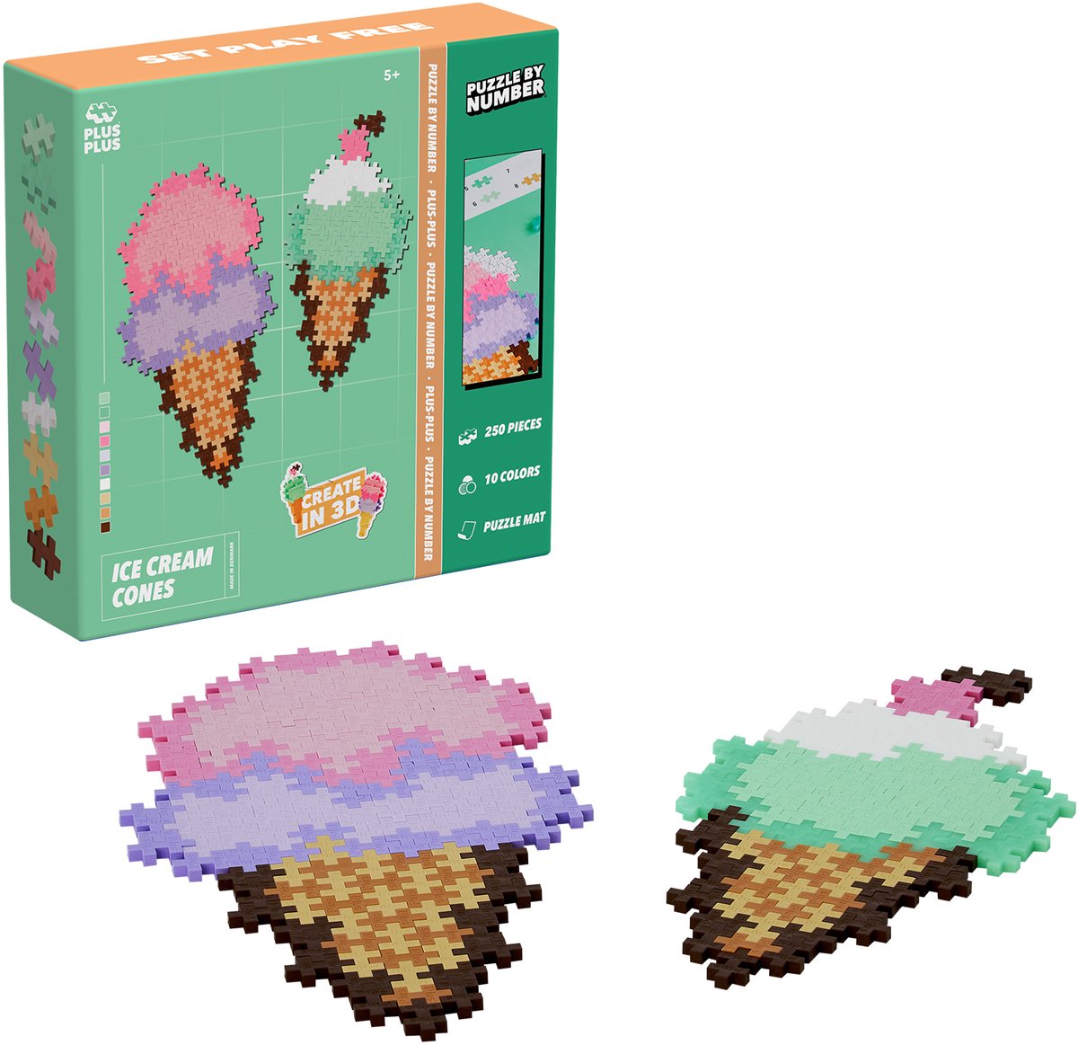 Plus plus plus-plus puzzle par numéro cornets de glace 250 pcs (4346)