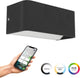 Applique intelligente Eglo connect.z sania-z - extérieur - salle de bain - 20 cm - noir et blanc - lumière blanche rgb réglable - dimmable - zigbee