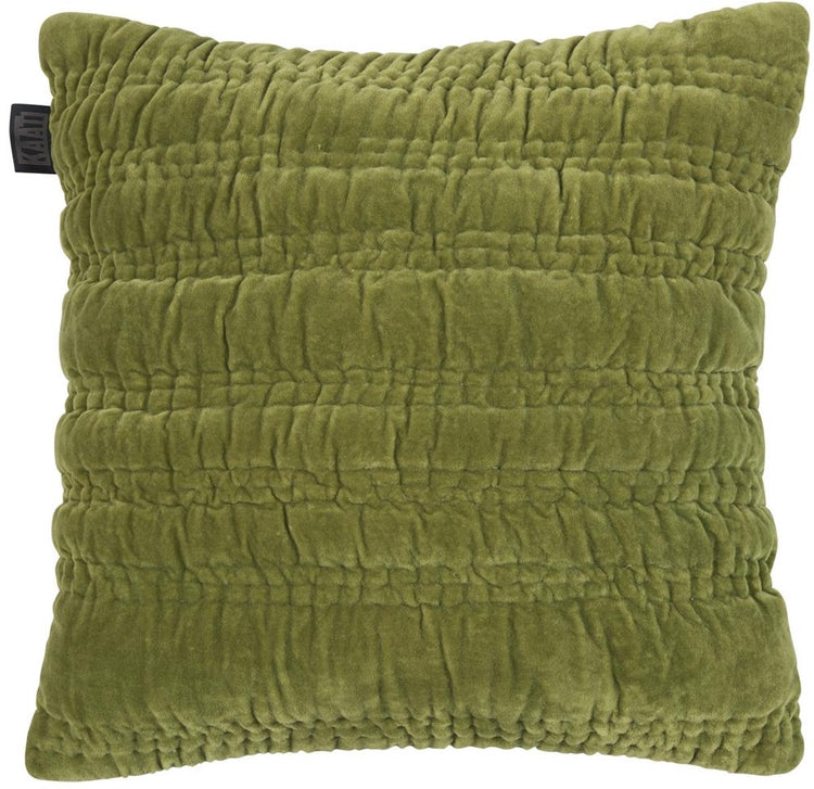 Coussin décoratif Kaat amsterdam quilta - 43x43 cm - vert olive