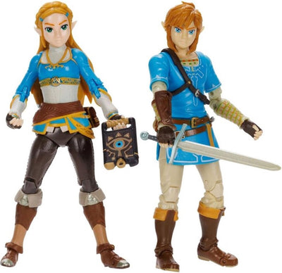 Jakks Nintendo the Legend of Zelda - Princesse Zelda et Link - figurines, pack de 2 10 cm