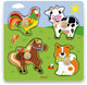 Vigatoys viga jouets tête puzzle animaux de la ferme junior 22,5 x 22,5 cm bois