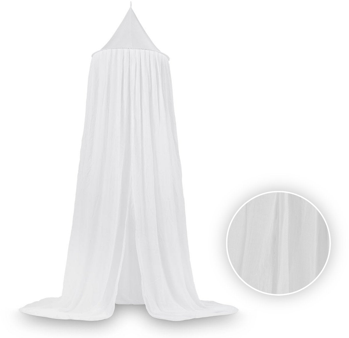 Jollein - moustiquaire bébé vintage (blanc) - coton - polyester - voile bébé, ciel de lit - 245cm