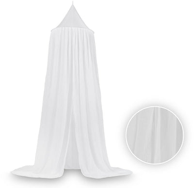 Jollein - moustiquaire bébé vintage (blanc) - coton - polyester - voile bébé, ciel de lit - 245cm