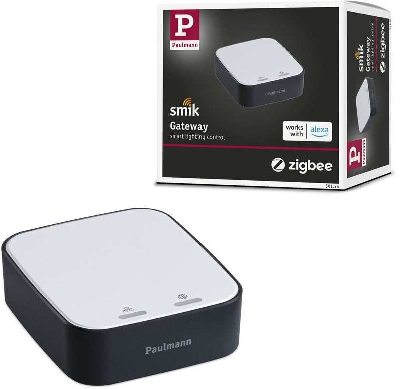 Paulmann smart home zigbee 3.0 gateway smik - blanc anthracite - commande vocale par application - pour éclairage zigbee