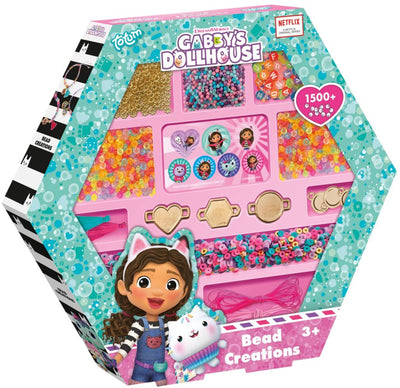 Ensemble de perles de maison de poupée Totum Gabby 1500 pièces | fabriquer des bracelets jouets pour filles à partir de 3 ans | ensemble artisanal fabrication de bijoux jouets créatifs gabby's maison de poupée cadeau conseil