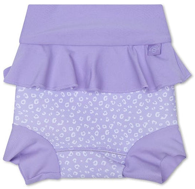 Essentiels de bain - couche de bain bébé - lilas - imprimé léopard - néoprène