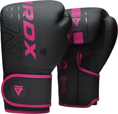 Gants de boxe Rdx sports f6 kara - gants de boxe - entraînement - gants d'arts martiaux - boxe - rose - mat - 12 oz