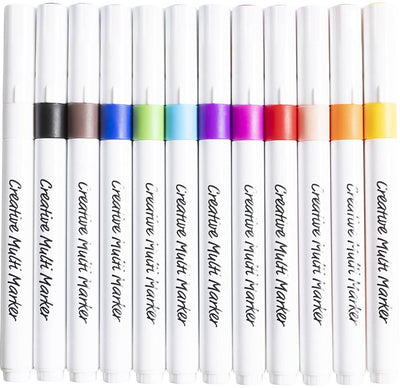 Creativ company marqueur multi créatif, largeur de trait 4 mm, différentes couleurs, 12 pièces 1 boîte