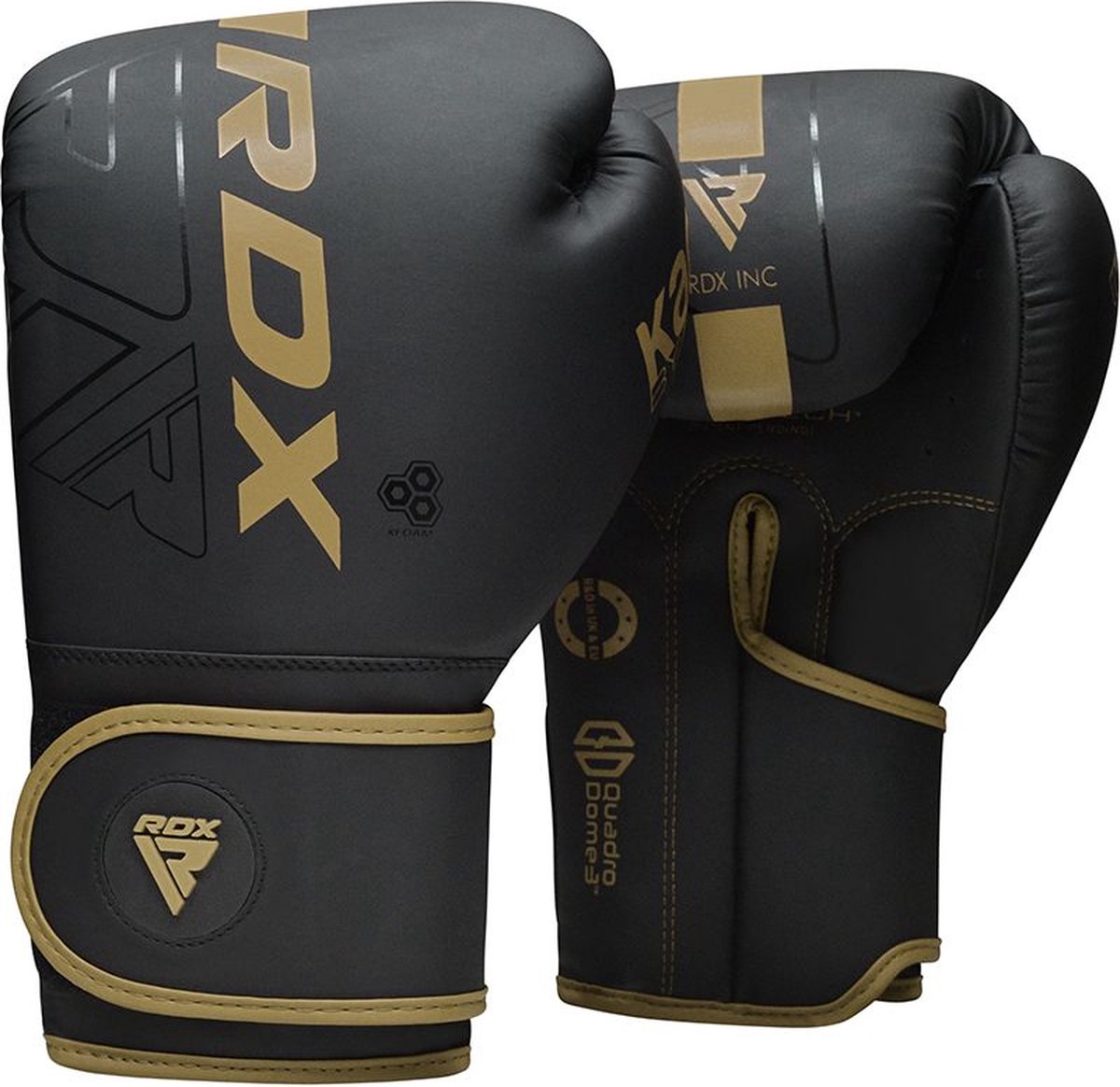 Gants de boxe Rdx sports f6 kara - gants de boxe - entraînement - gants d'arts martiaux - boxe - or - mat - 14 oz