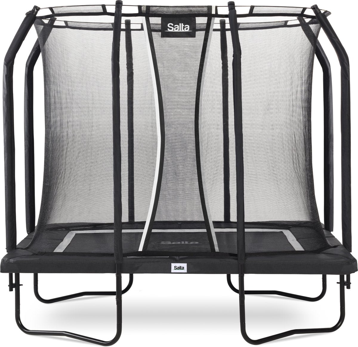 Salta premium black edition - 214 x 153 cm - trampoline rectangulaire avec filet de sécurité - noir