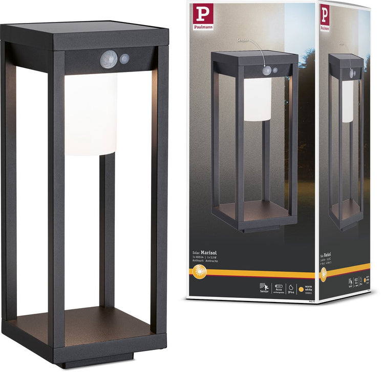Paulmann objet lumineux LED solaire détecteur de mouvement solaire marisol ip44 3000k 350lm noir