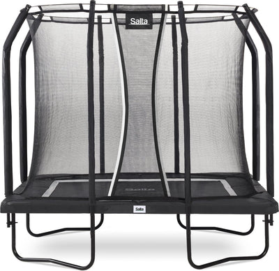 Salta premium black edition - 214 x 153 cm - trampoline rectangulaire avec filet de sécurité - noir