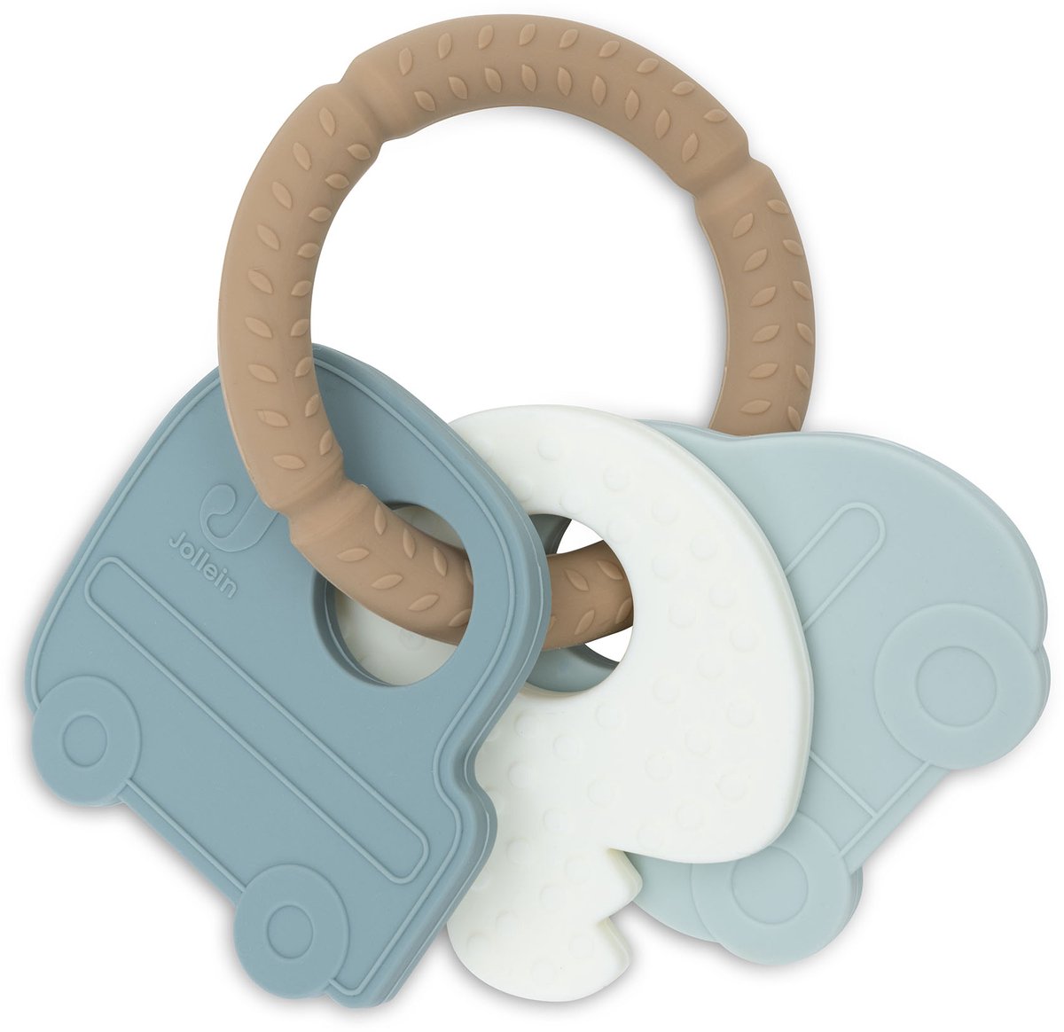 Porte-clés anneau de dentition en silicone pour bébé Jollein - en déplacement