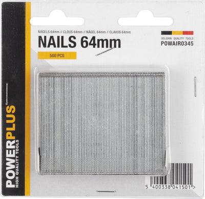 Clous Powerplus powair0345 - pour agrafeuse-cloueuse - #500 64mm