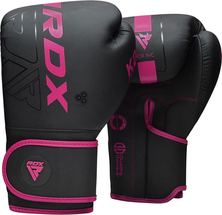 Gants de boxe Rdx sports f6 kara - gants de boxe - entraînement - gants d'arts martiaux - boxe - rose - mat - 12 oz