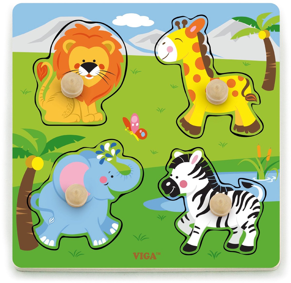 Vigatoys viga jouets - puzzle de forme animaux de safari