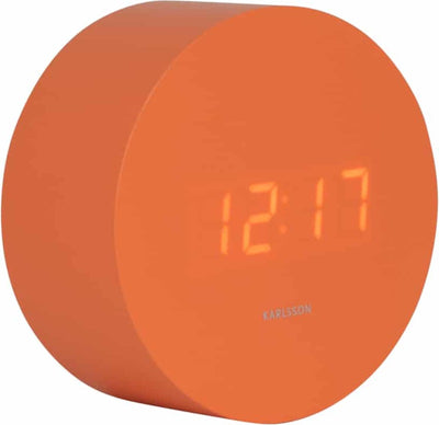 Karlsson réveil spry rond - orange - ø9cm - scandinave - réveil pour chambre - réveils