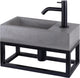 Ensemble fontaine Differnz Jukon - 38,5x18,5x9cm - rectangle - 1 trou pour robinetterie - noir mat - avec cadre noir - gris