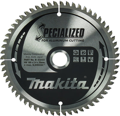 Accessoires Makita lame de scie circulaire | aluminium | 160x20x2.4 60t 0g - b-33233