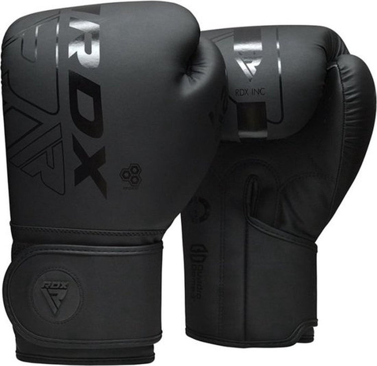 Gants de boxe Rdx sports f6 kara - gants de boxe - entraînement - gants d'arts martiaux - boxe - noir - mat - 12 oz