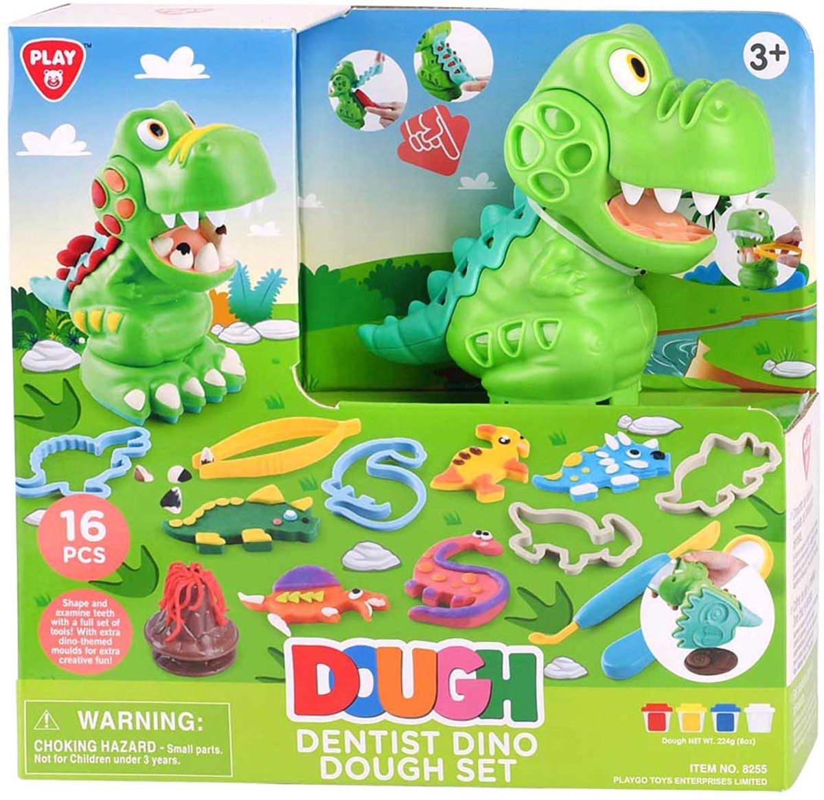 Ensemble d'argile dentiste Playgo Dino - 4 pots en argile